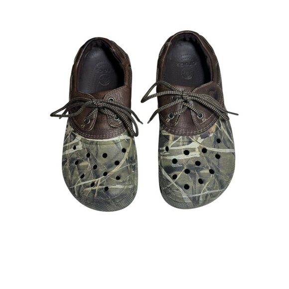 Crocs Islander Sport Camo Leather Clog Men 9 RealTree Lace-Up Comfort Outdoors - Picture 1 of 12